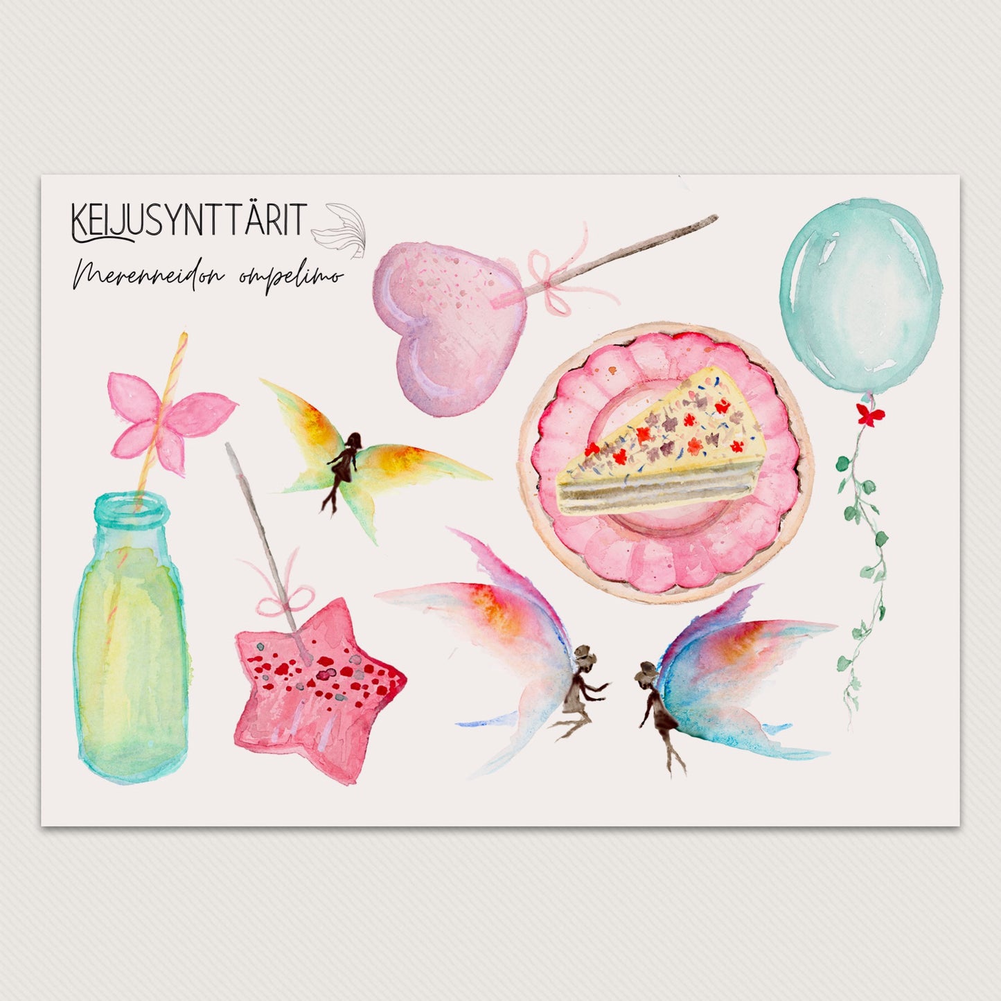 Keijusynttärit, tarra-arkki