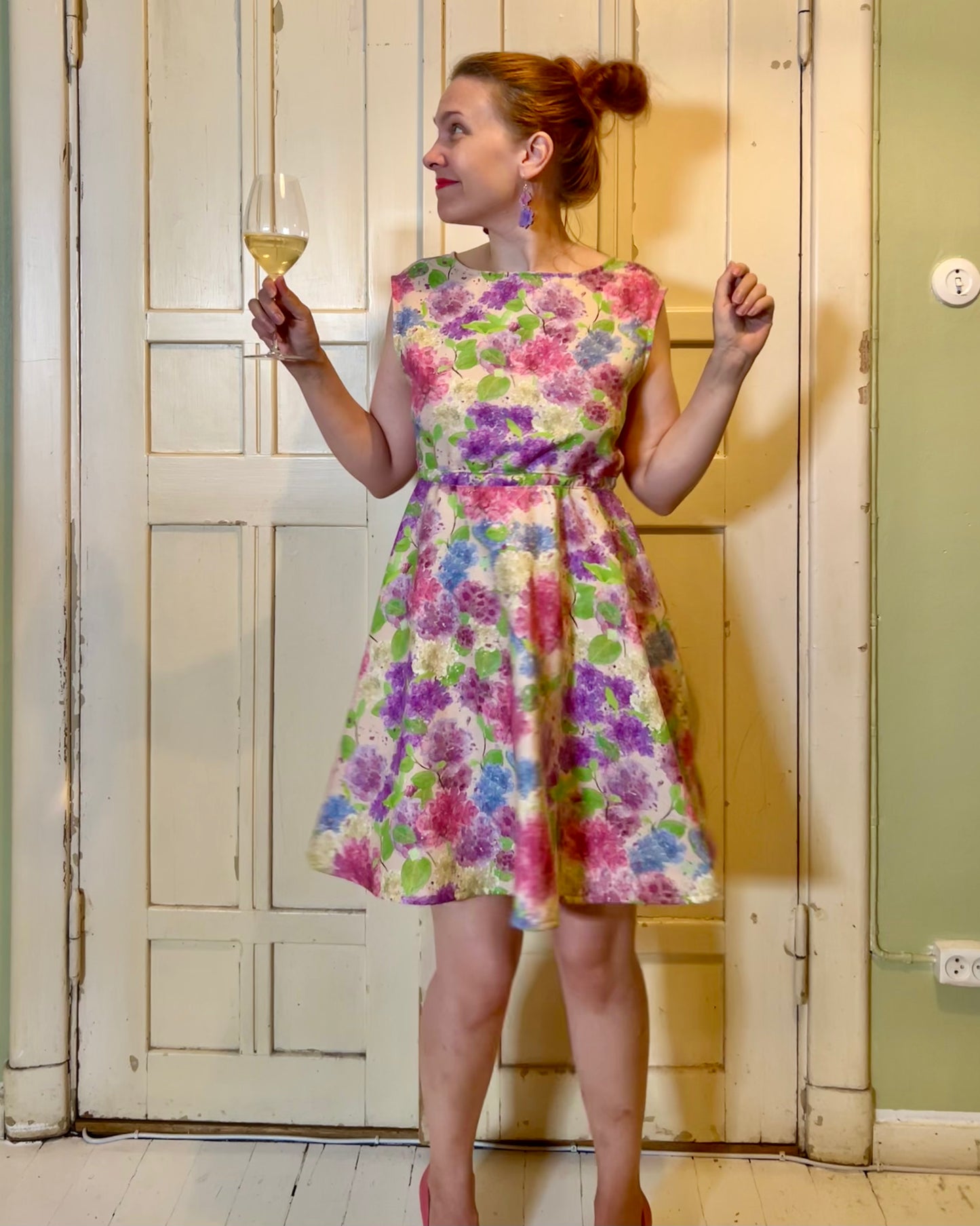 Villihortensiat, kudottu bambuviskoosi