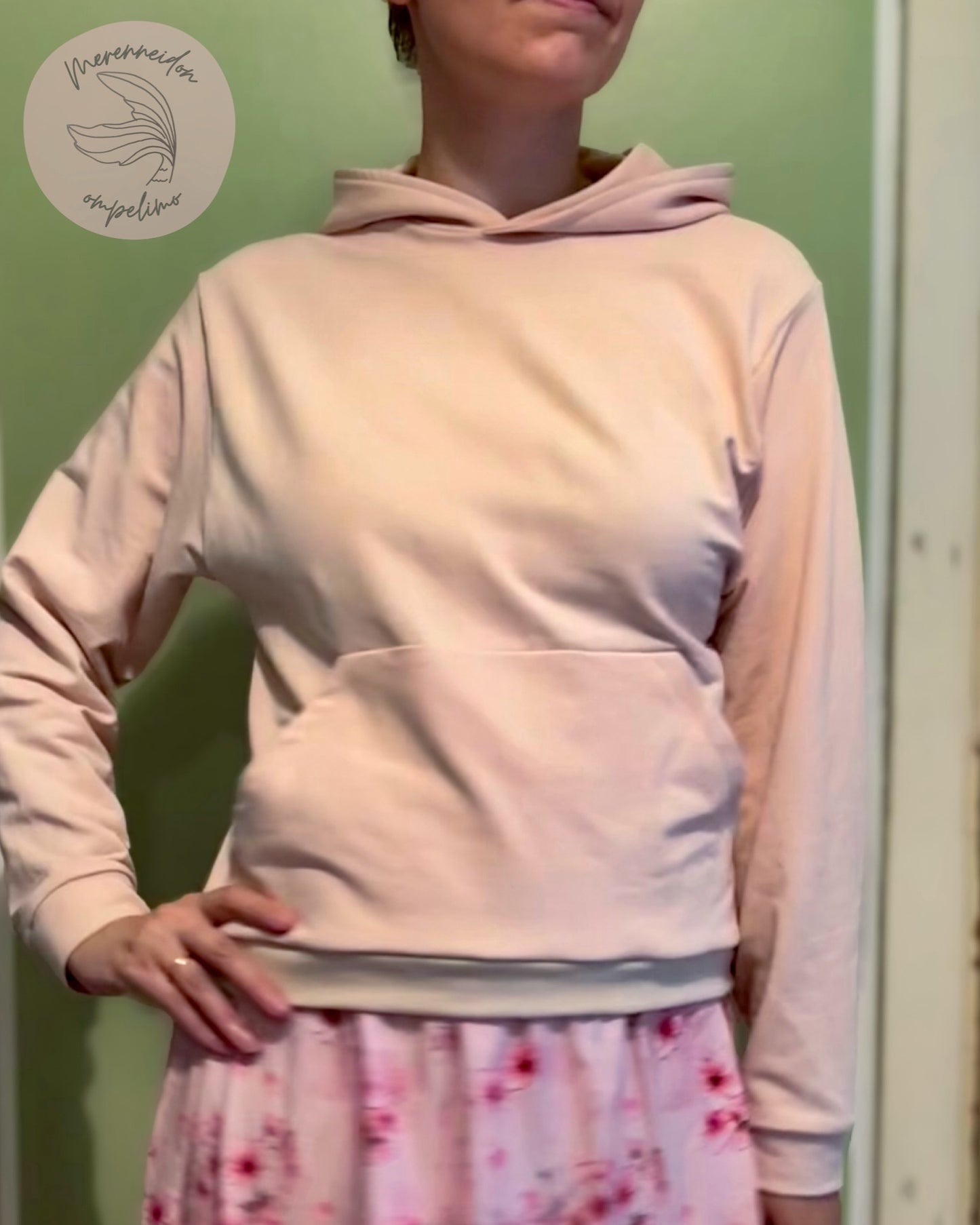 Huppari/collegepaita, unisex, oma kangas