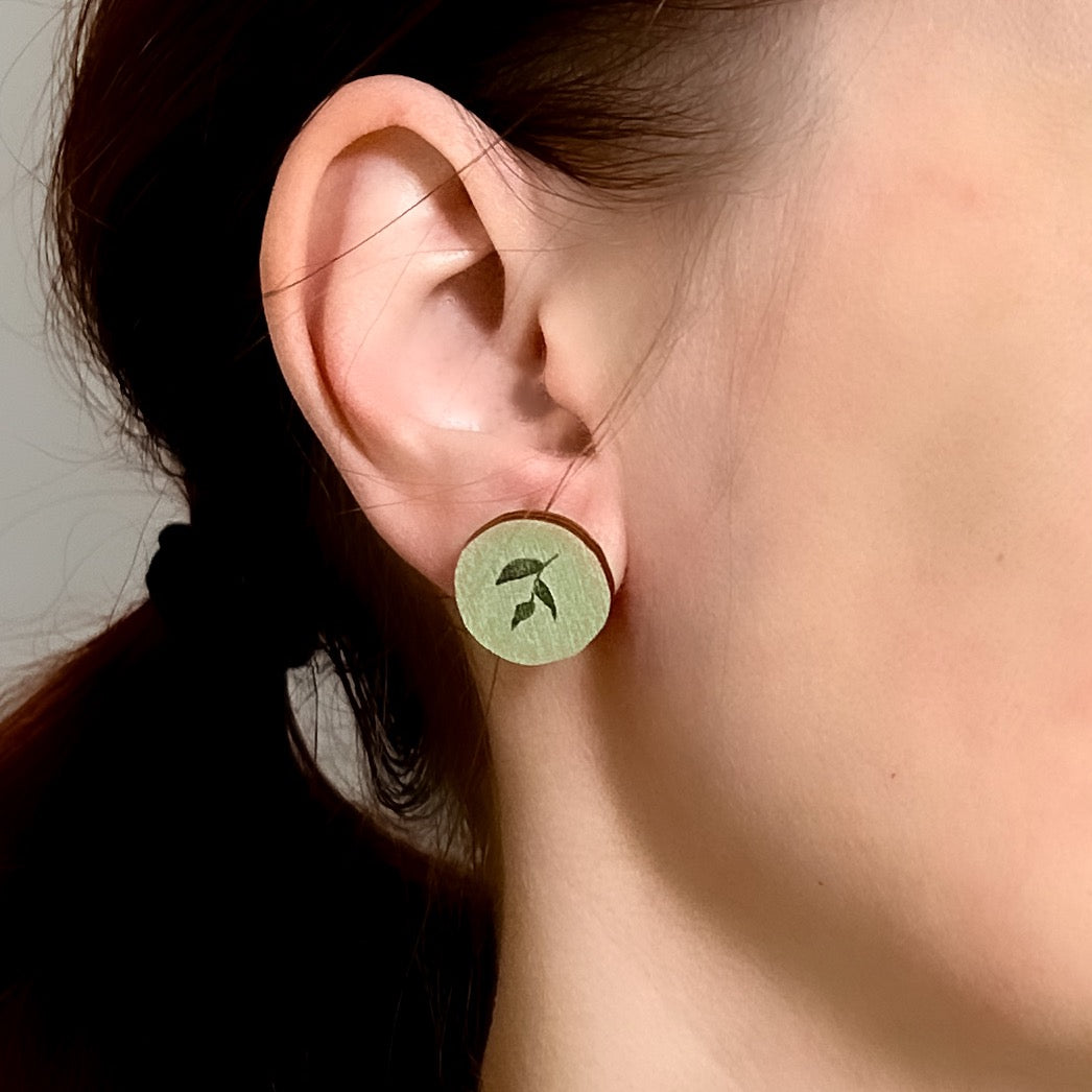 Lehvä avokado, nappikorvakorut