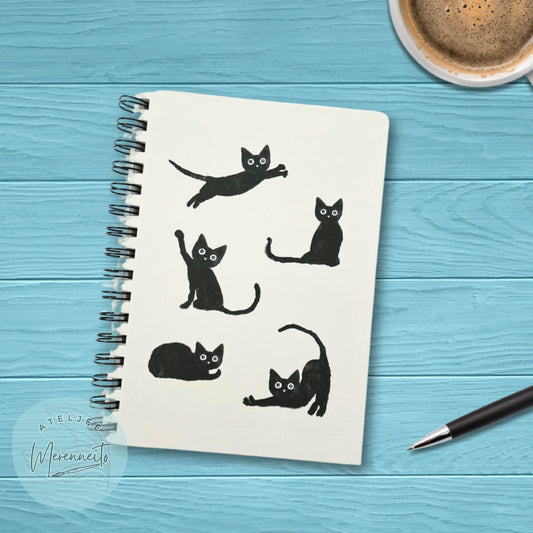 Mustan kissan tango A5-muistikirja