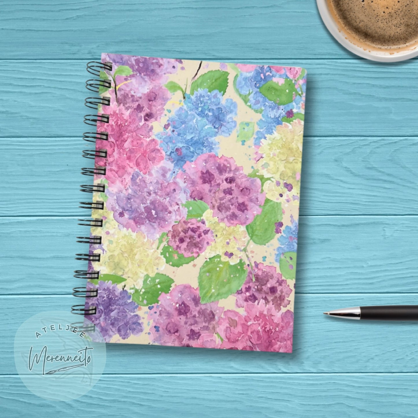 Villihortensiat A5-muistikirja