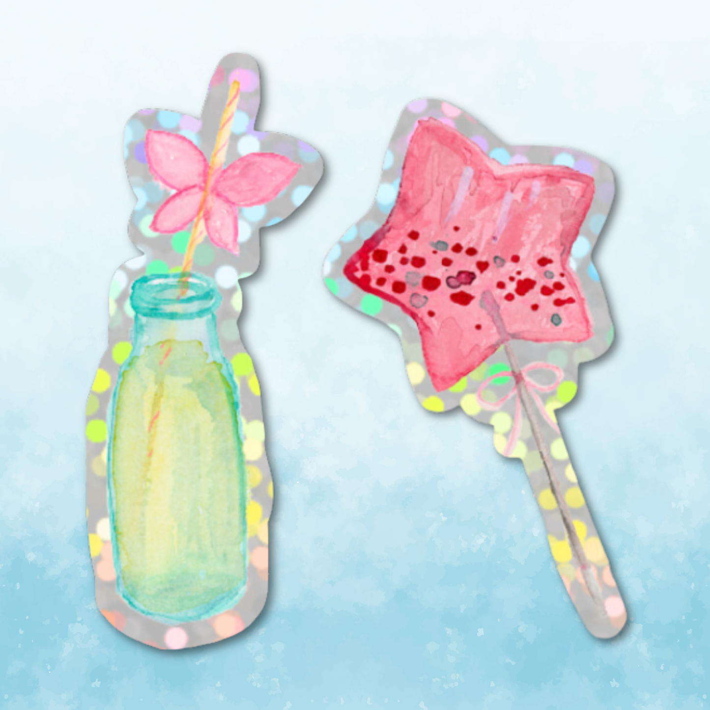 Vinyylitarra Keijusynttärit (kaksi tarraa)