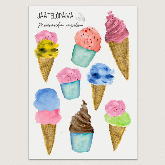 Jäätelöpäivä, tarra-arkki