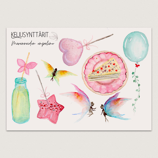 Keijusynttärit, tarra-arkki