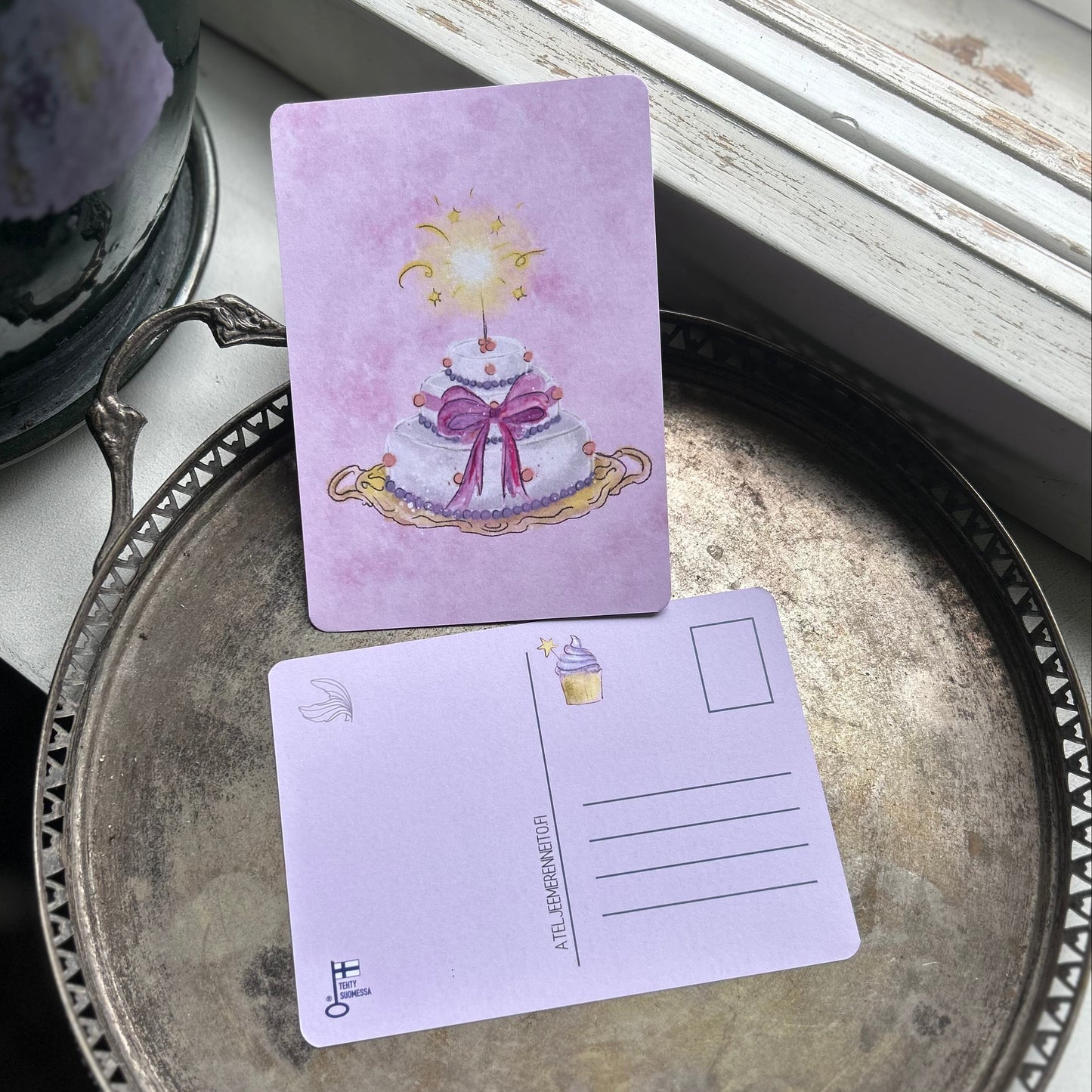 Juhlakakku, postikortti