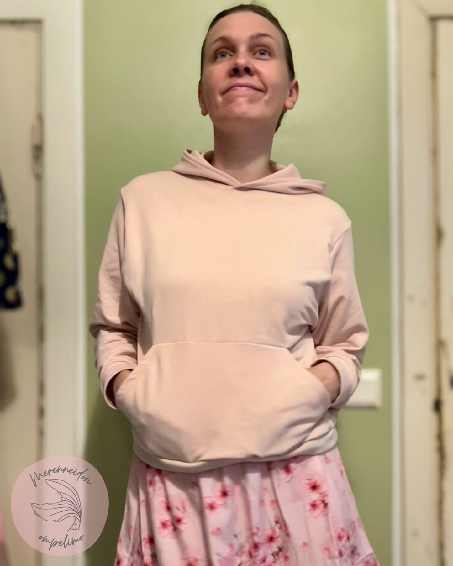 Huppari/collegepaita, unisex, oma kangas