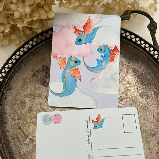 Leikkisät lohikäärmeet, postikortti