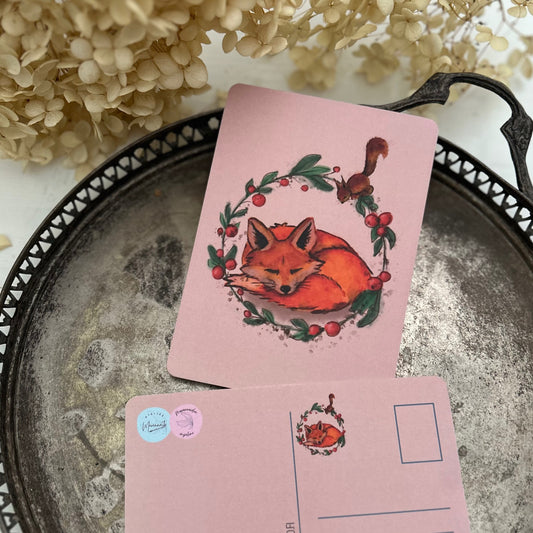 Ketun jouluinen uni, postikortti