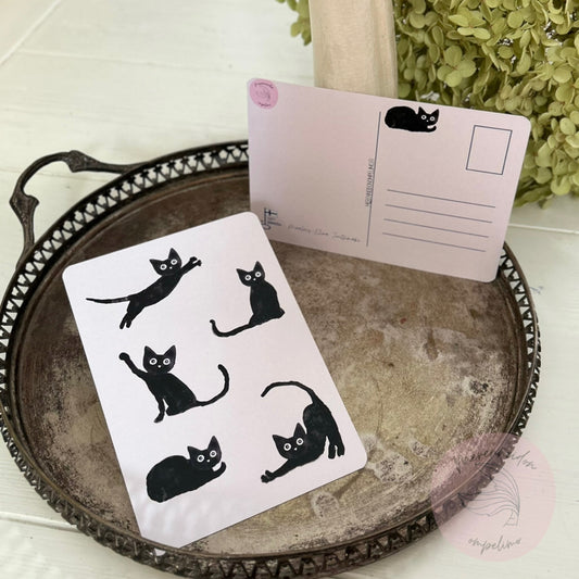 Mustan kissan tango, postikortti