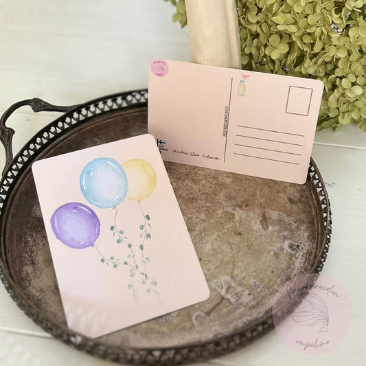 Ilmapallot, postikortti